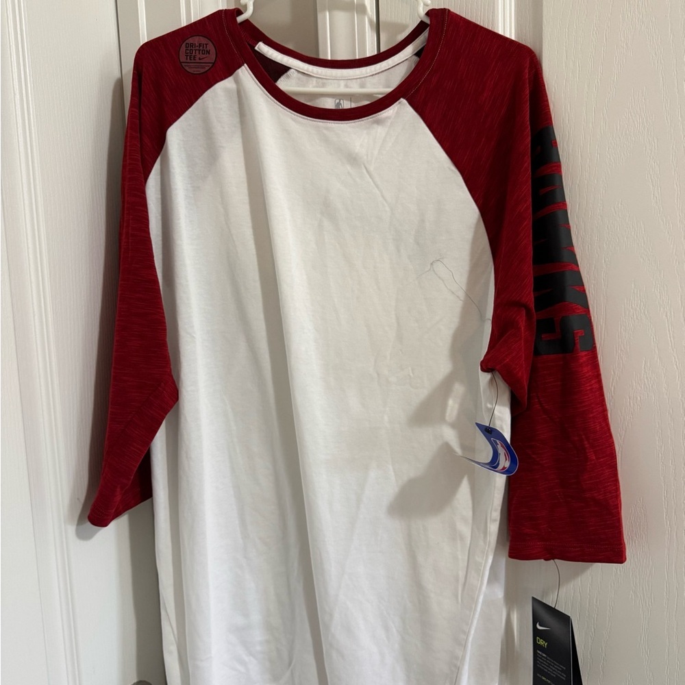 Nike Red and White Short Sleeve Tee